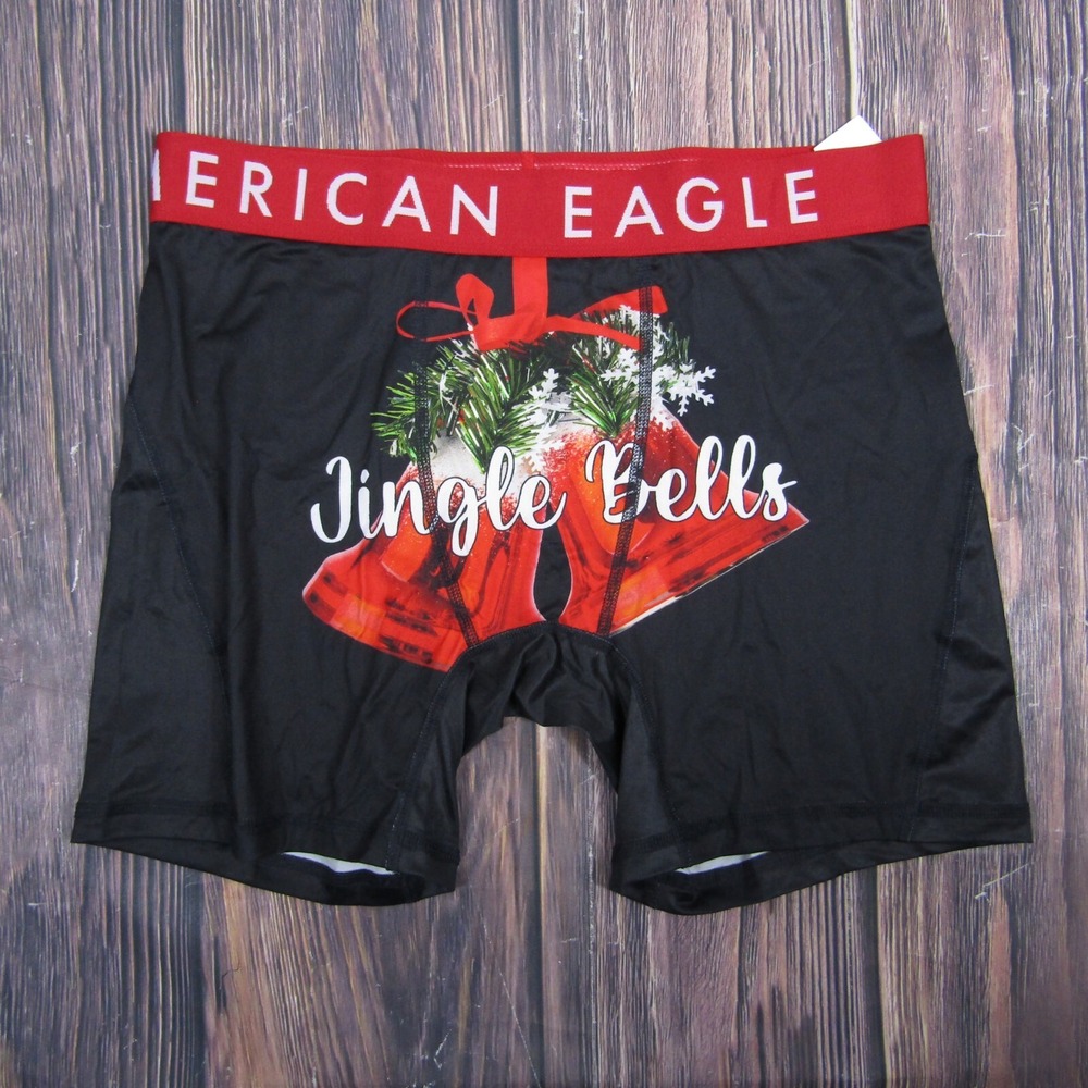 American Eagle NEW NWT Mens Medium Boxer Briefs Jingle Balls Funny Gift Joke